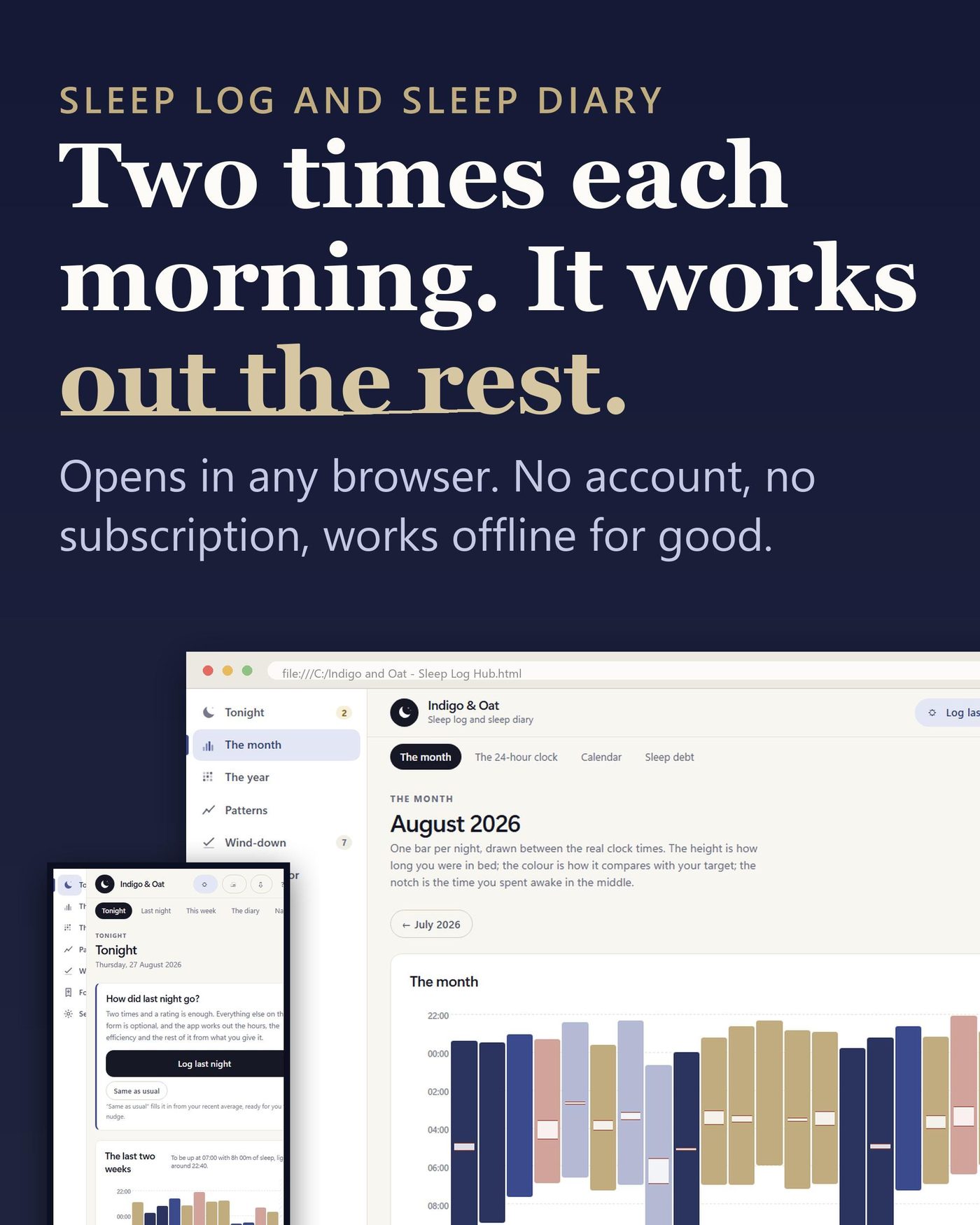 Sleep Log App, Insomnia Tracker, Sleep Planner (Digital Download)